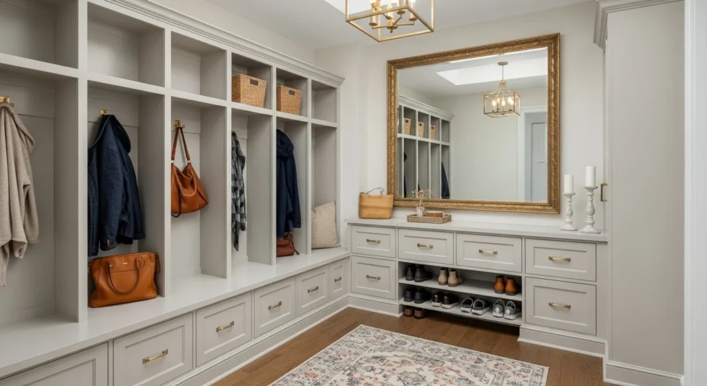 uxury mudroom laundry combo premium finishes elegant modern interior