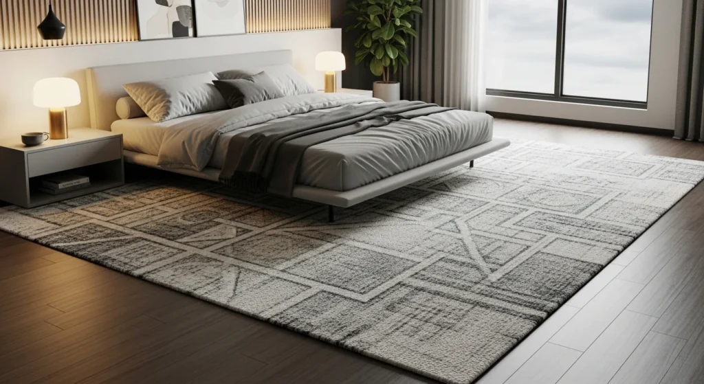 oversized rug bedroom full coverage cozy luxury modern design