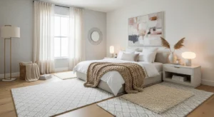stylish bedroom rug ideas cozy modern bedroom rugs aesthetic 2026
