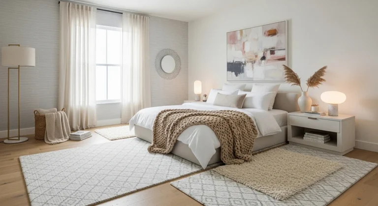stylish bedroom rug ideas cozy modern bedroom rugs aesthetic 2026