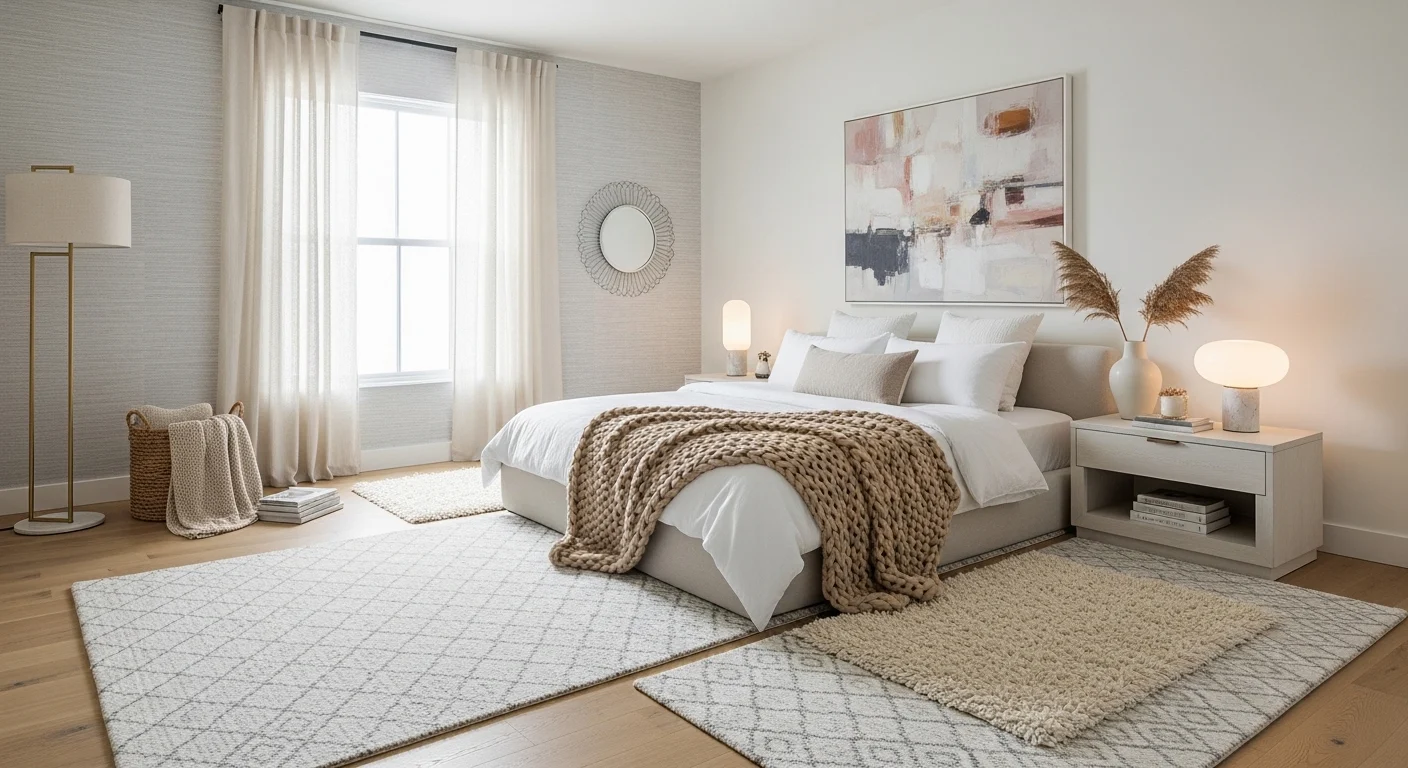 stylish bedroom rug ideas cozy modern bedroom rugs aesthetic 2026