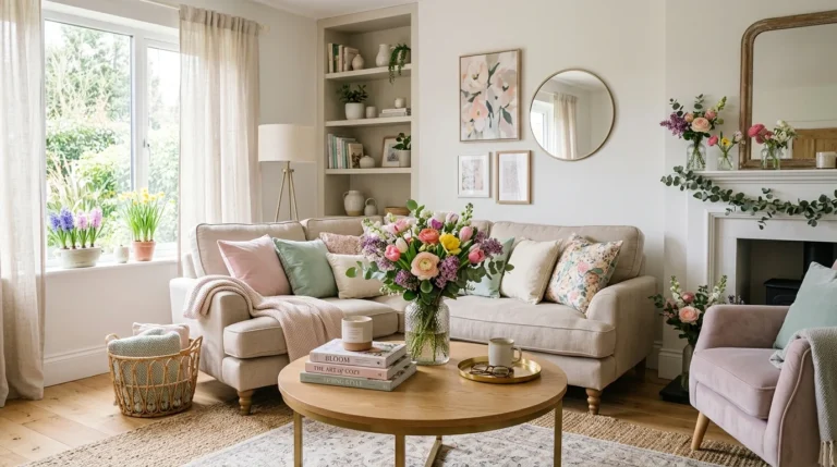 chic spring home decor ideas pastel living room fresh elegant interior design