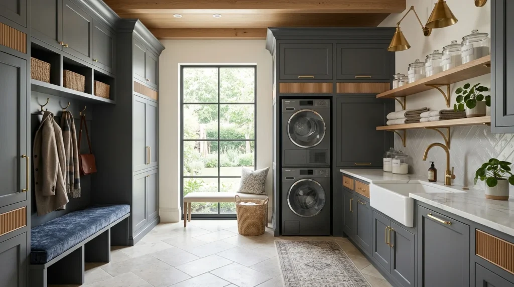 luxury mudroom laundry combo elegant cabinets premium modern design