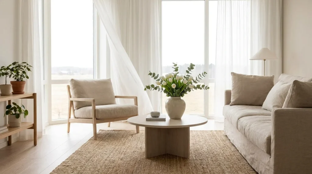 minimal spring home aesthetic neutral decor airy modern interior