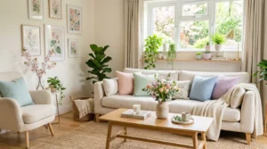 fresh spring home decor ideas cozy pastel modern aesthetic interior