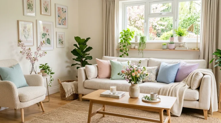 fresh spring home decor ideas cozy pastel modern aesthetic interior