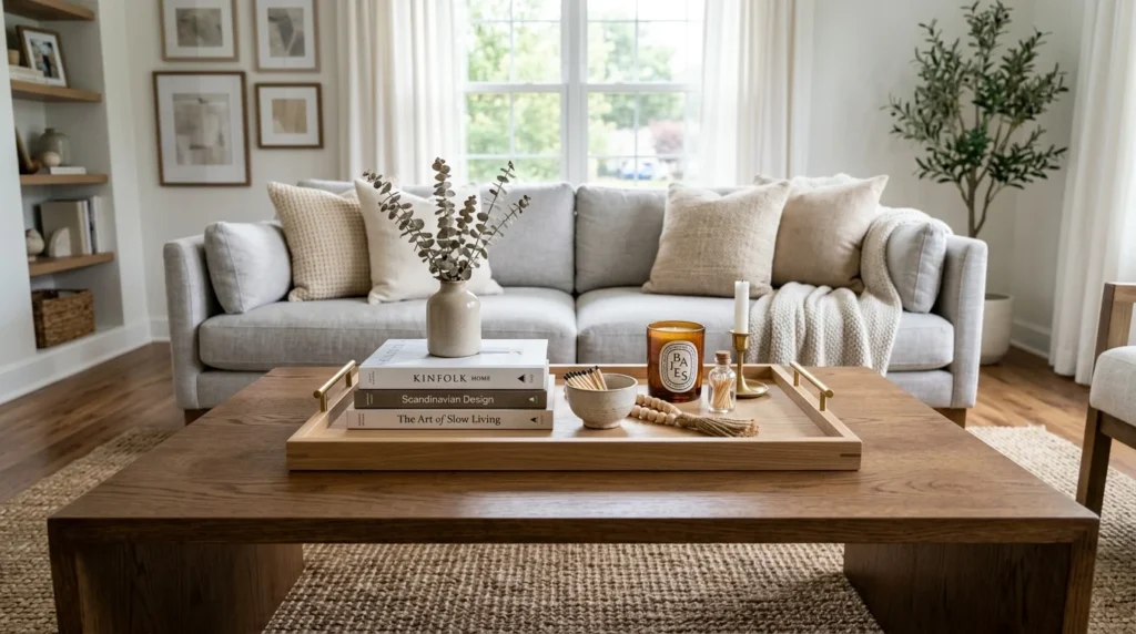 Decorative Tray Coffee Table Styling Idea