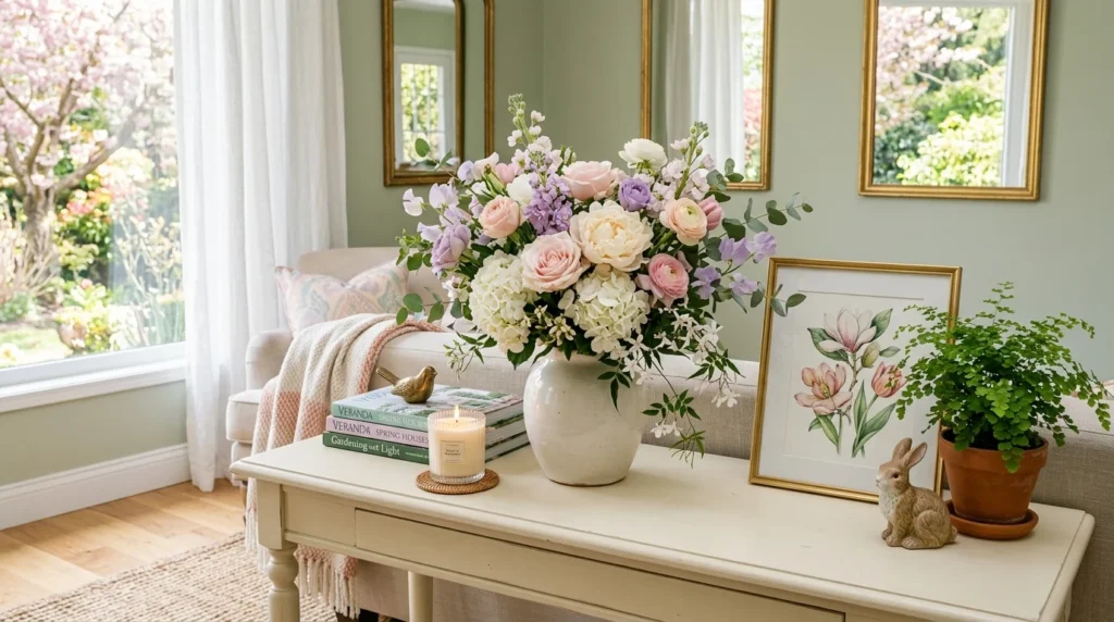 floral decorative accents soft spring colors elegant home decor