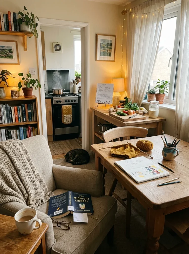 Reading, cooking, and hobbies replacing unnecessary shopping.