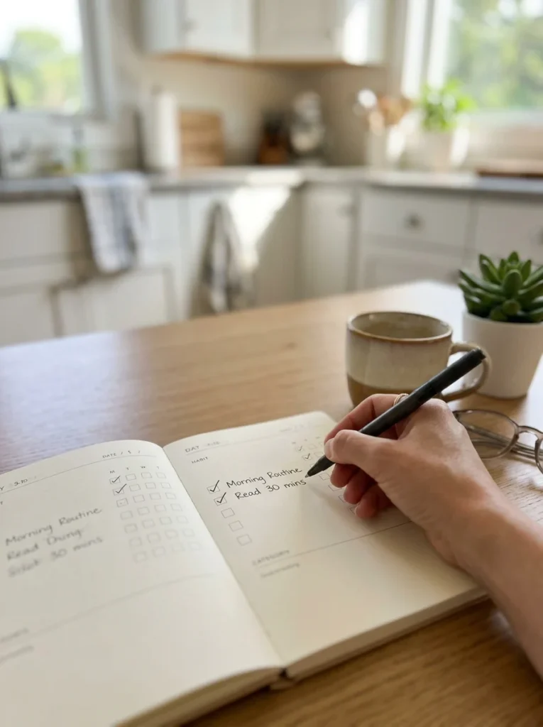 Tracking one or two new daily habits for long-term success.