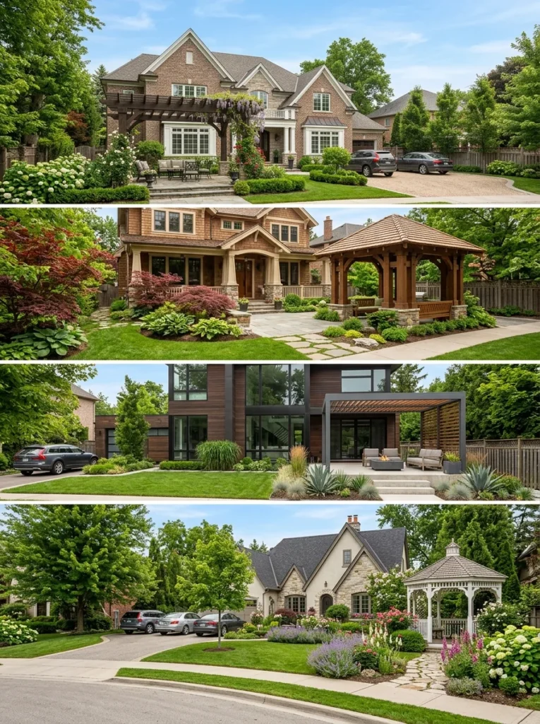 Pergolas and gazebos designed to complement different home architecture styles.