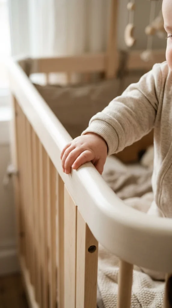 Eco-friendly baby crib with safe non-toxic finish.