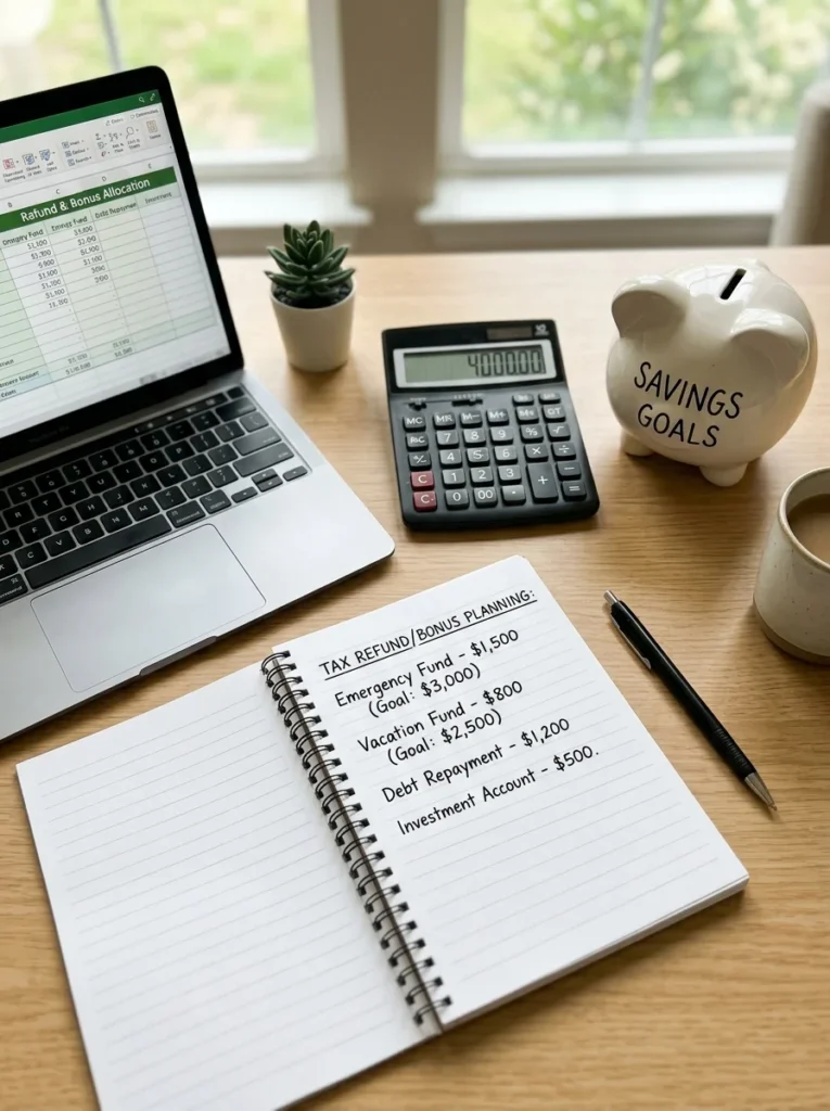 Budget planning for bonus or tax refund money.