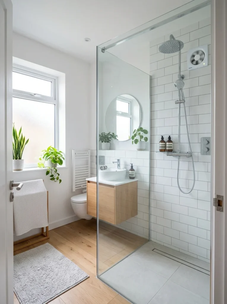Well-ventilated bathroom helping prevent mold and moisture buildup.