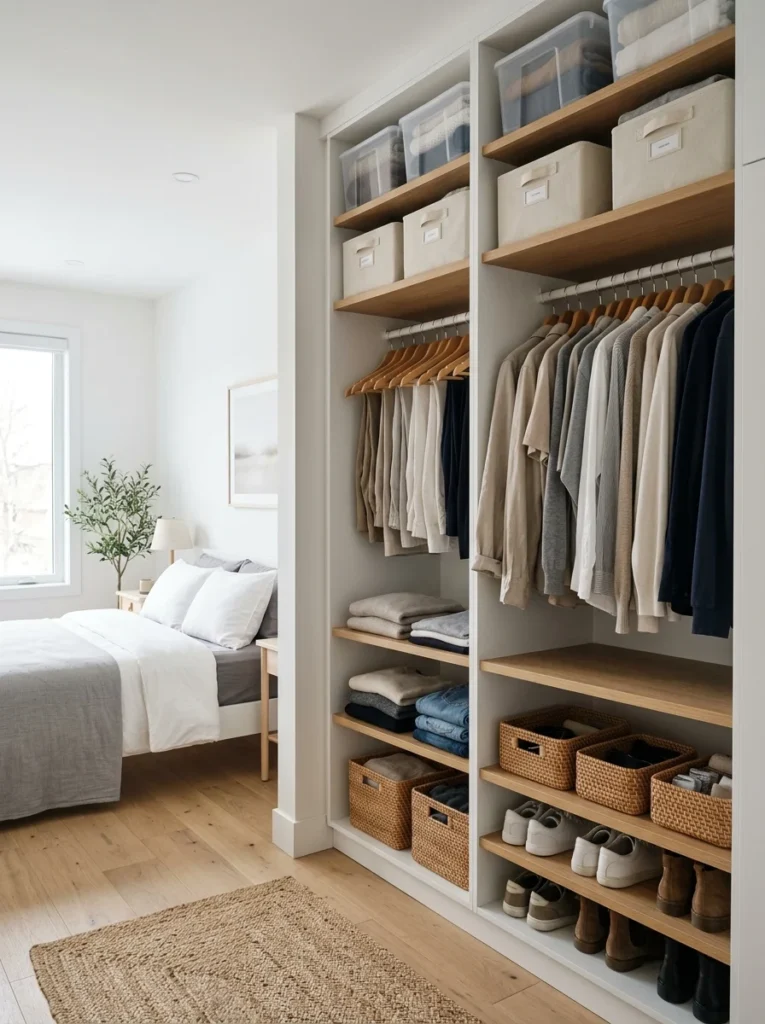 Rotating seasonal wardrobe for efficient closet organization
