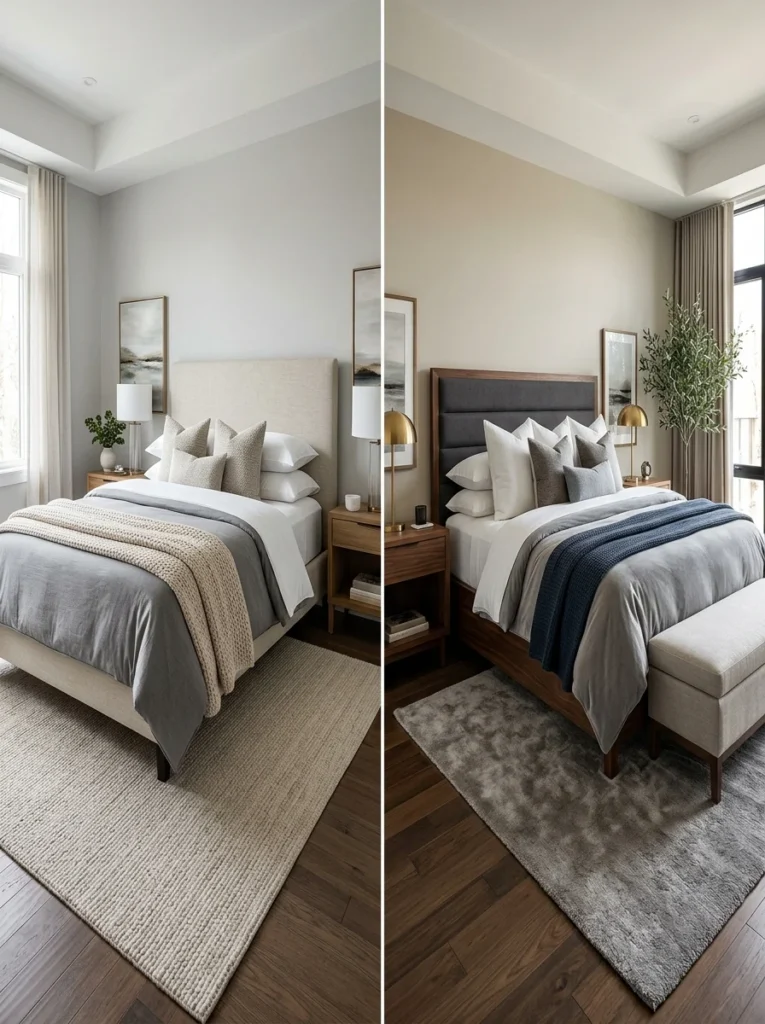 Comparison of queen and king-size mattresses for different sleeping arrangements.