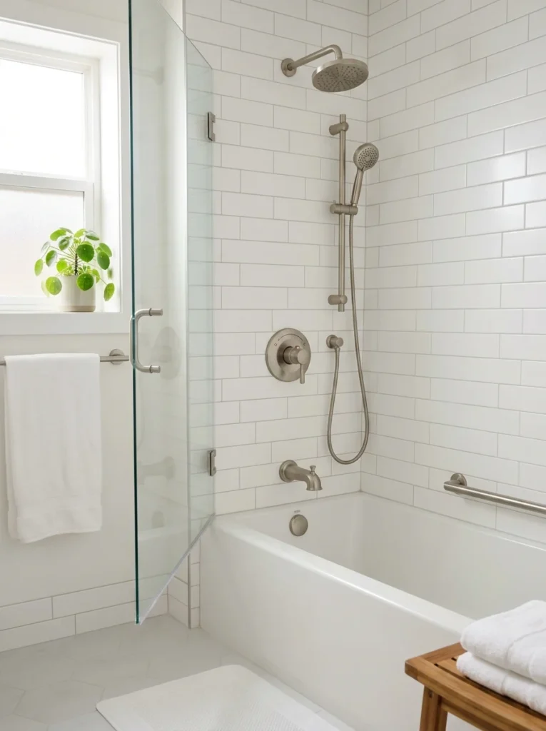 Modern bathtub faucet with anti-scald protection for families.