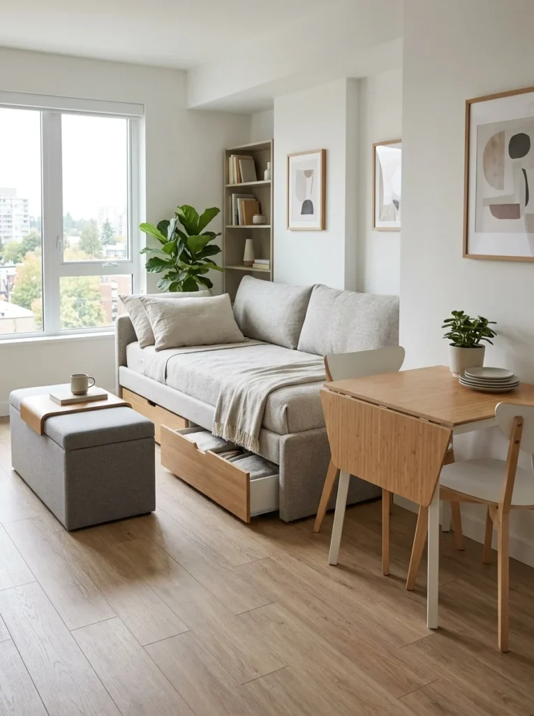 Multi-functional furniture for maximizing small apartment space