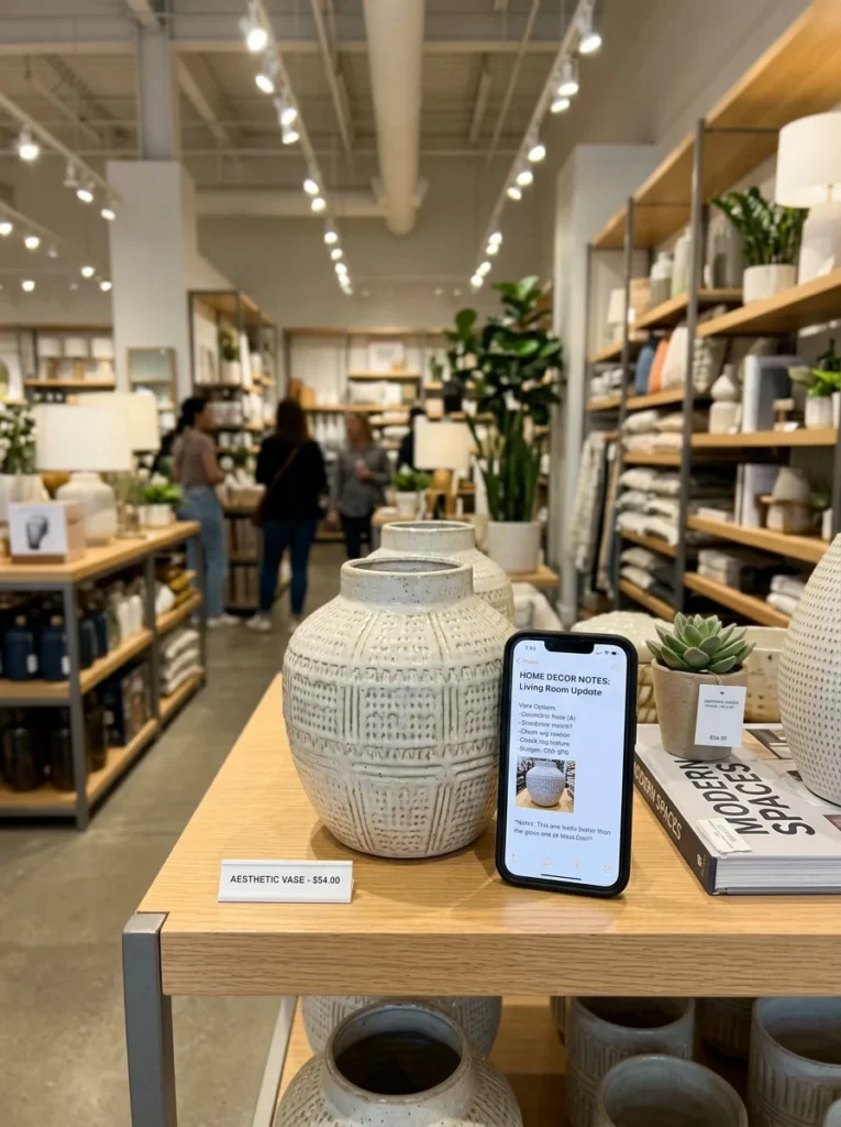 Shopper evaluating whether an item is truly necessary.