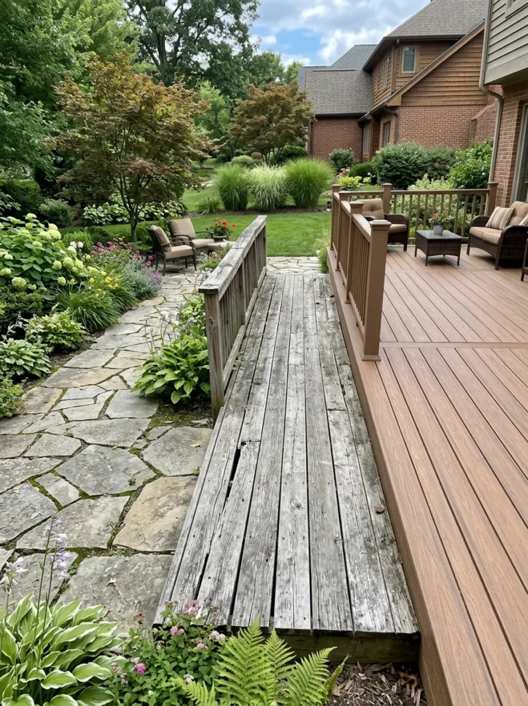 Durable patio compared with wood and composite decking.