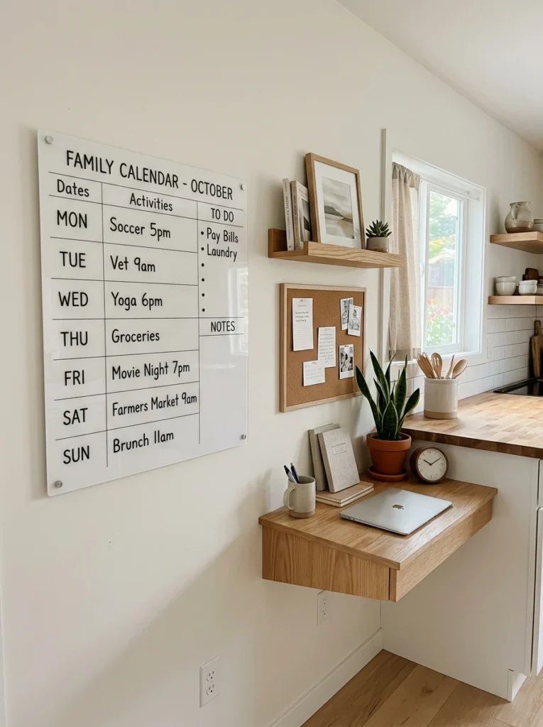 Organized family schedule supporting a balanced minimalist lifestyle.