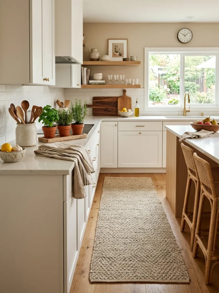 Budget-friendly kitchen accessories adding warmth and personality.
