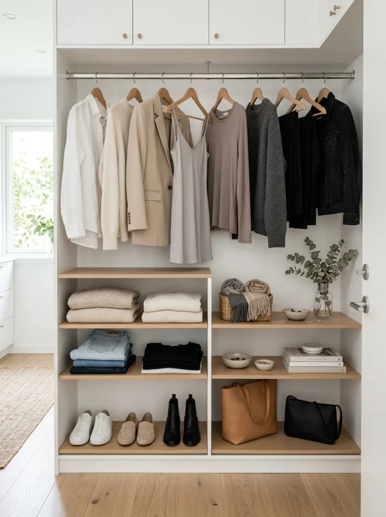 Capsule wardrobe reflecting personal style preferences.