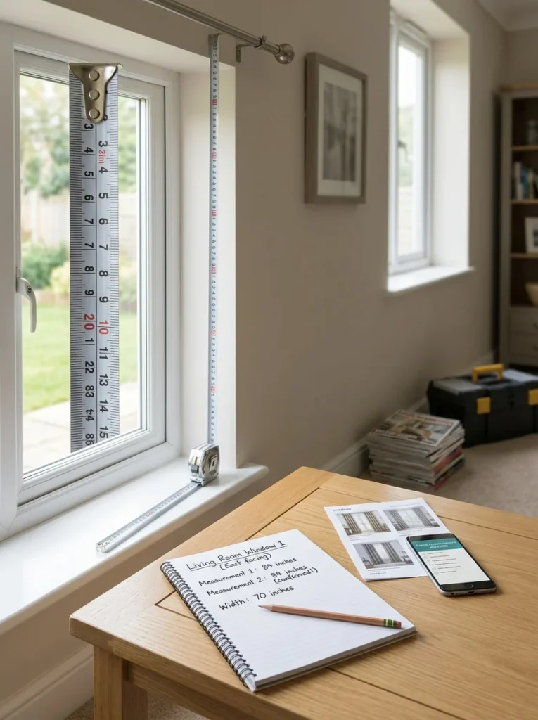 Measuring curtain length carefully before purchasing or hemming.