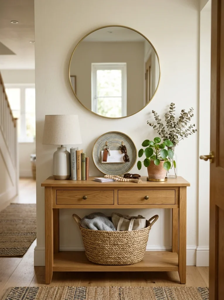 Entryway console table with stylish everyday storage.
