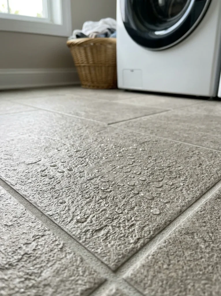 Matte textured tile flooring designed for better traction.