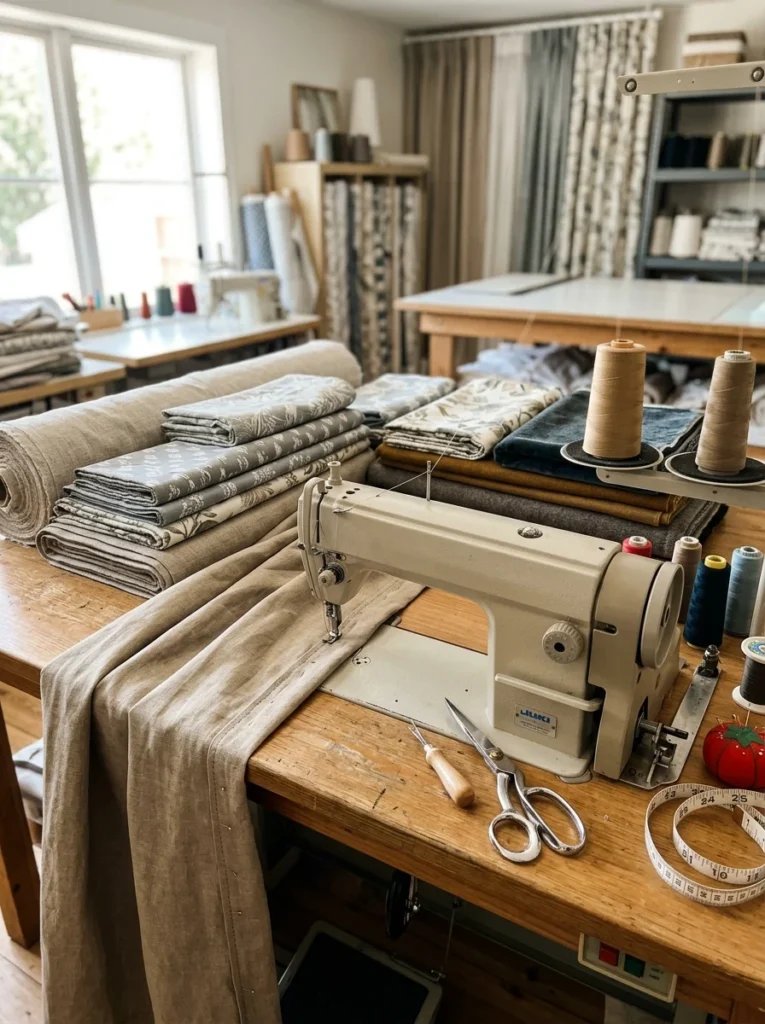 Tailoring curtains for a precise custom fit.