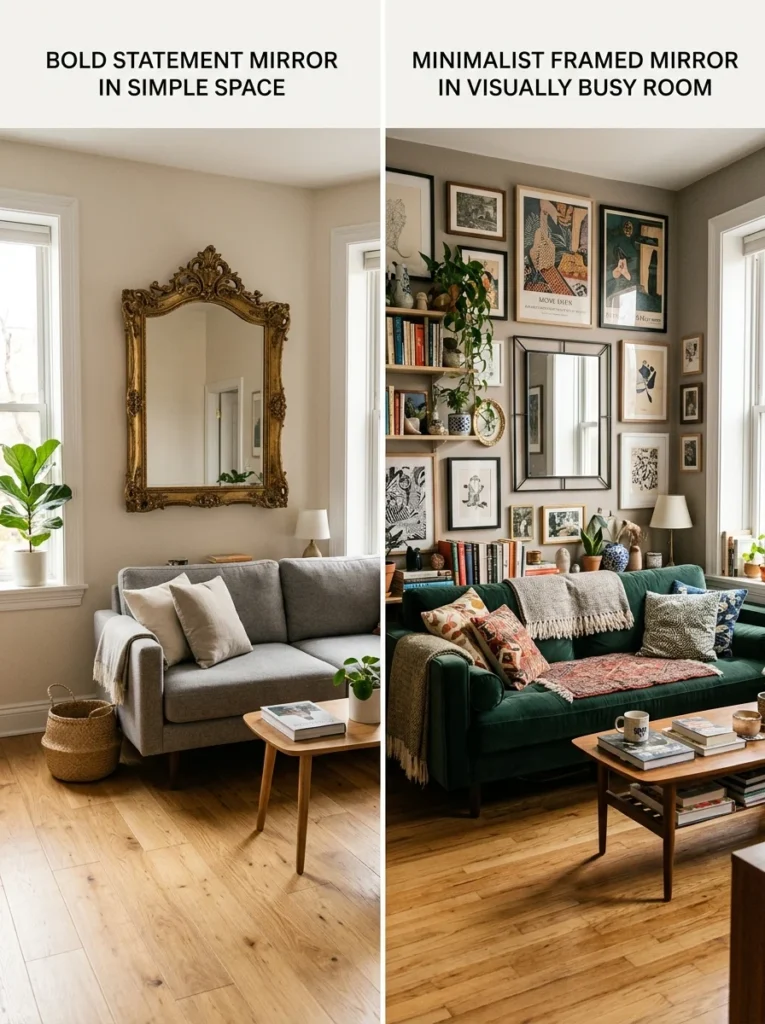 Best mirror styles for small living rooms.