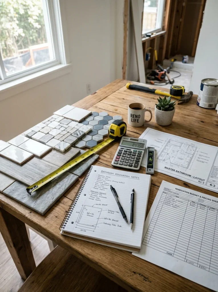 Planning a realistic bathroom tile renovation budget.