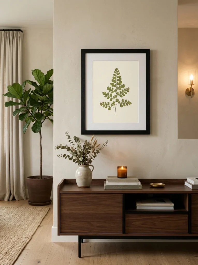 Premium frame making an inexpensive wall print look luxurious.