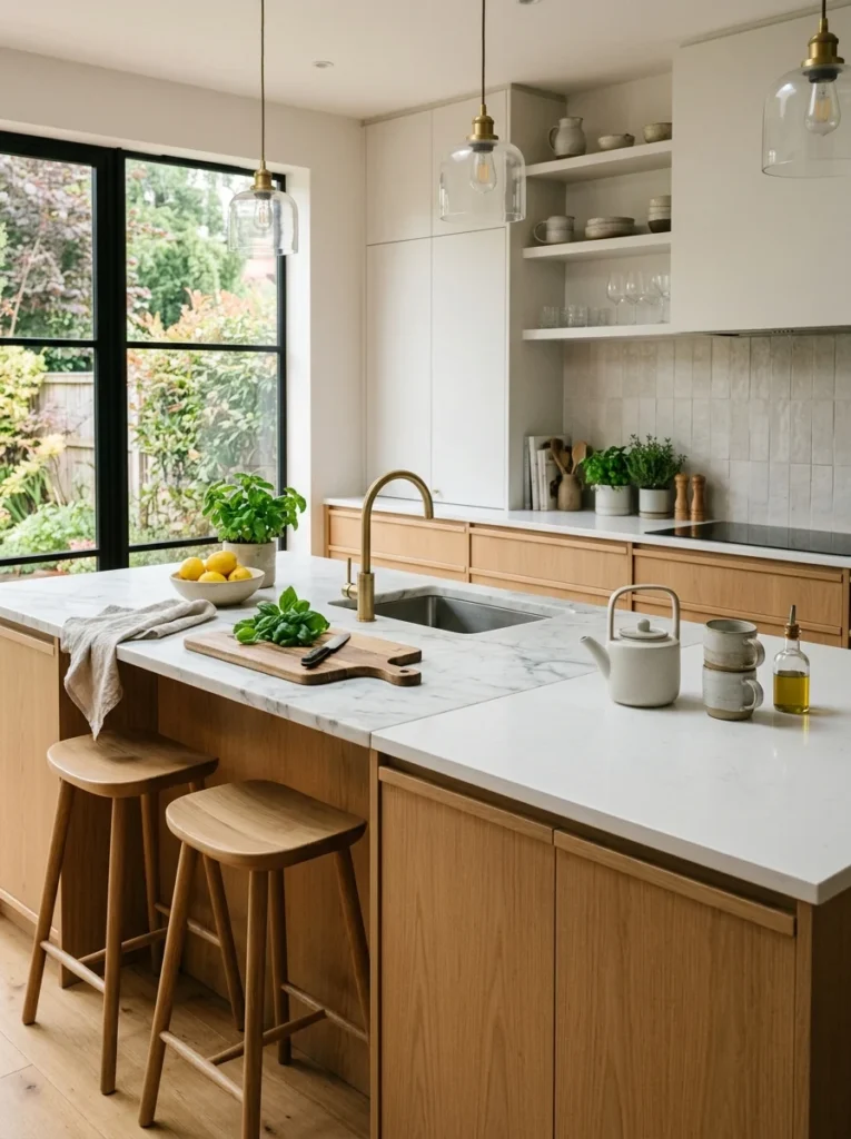 Comparison of marble and quartz countertops highlighting differences in durability and maintenance.