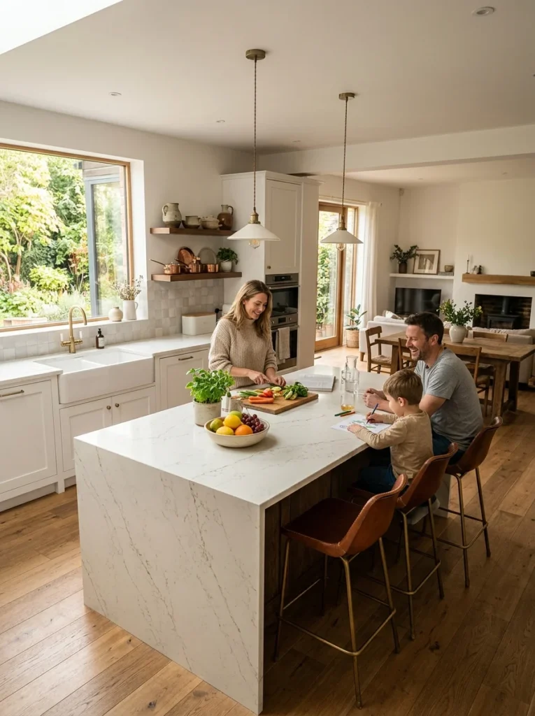 Modern kitchen with a practical and stylish countertop chosen for everyday living