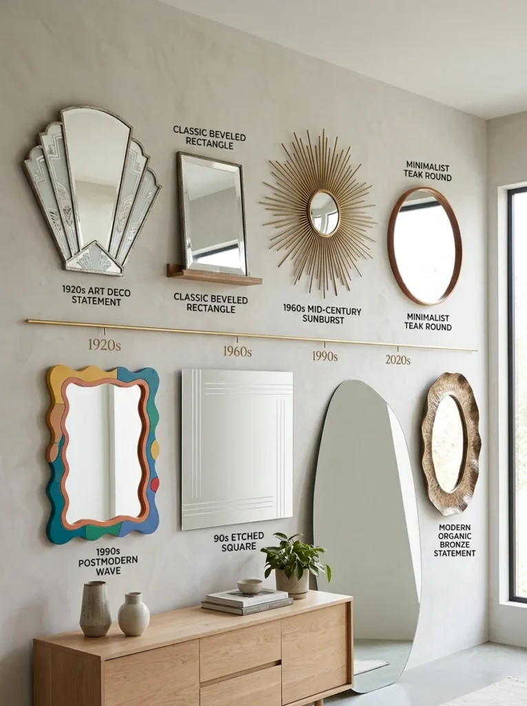 Timeless minimalist mirrors compared with statement mirror trends.