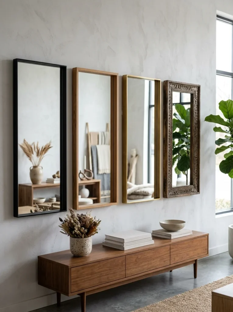 Mirror frame styles changing the overall design look.