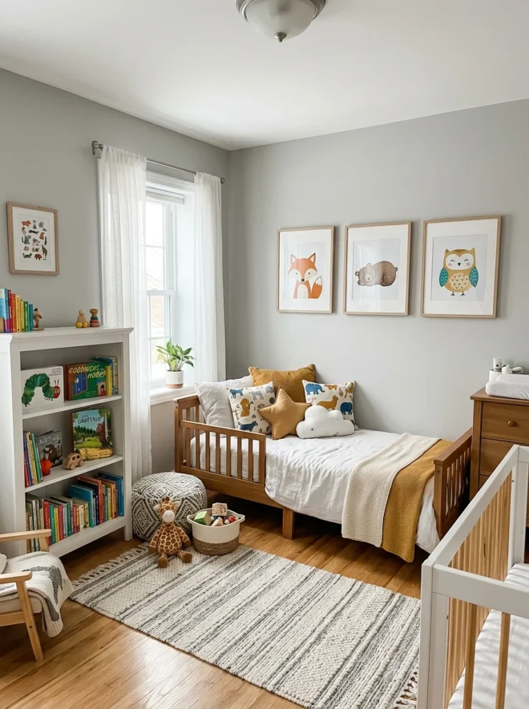Gradually updated nursery decor designed for a growing toddler