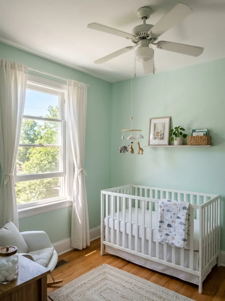 Nursery ventilating after painting before baby moves in.