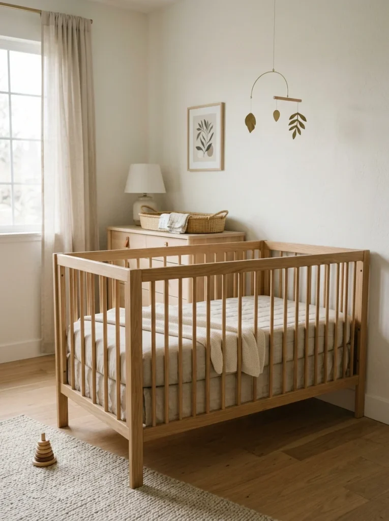 Natural crib mattress supporting healthier nursery indoor air quality