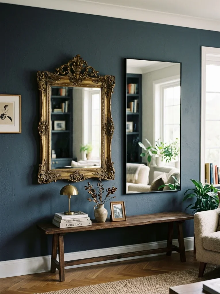 Comparing timeless minimalist mirrors with decorative statement mirrors.