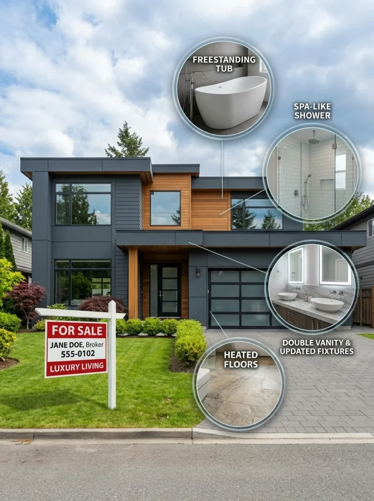 Renovated home illustrating how bathroom additions can improve resale value.